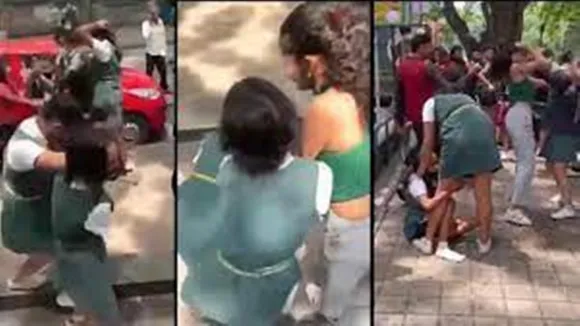 Video emerges of school girls fighting in Bengaluru street