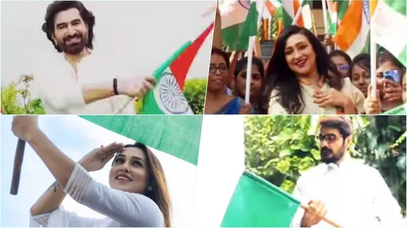 independence day, 75th independence day, independence day 2022, prosenjit chatterjee, mimi chakraborty, yash dasgupta, nusrat jahan, jeet, dev, Bengali celebs celebrates independence day, tollywood, koel mullick, স্বাধীনতা দিবস, হর ঘর তিরঙ্গা, ৭৫তম স্বাধীনতা দিবস, টলিউডের খবর, টলিতারকাদের স্বাধীনতাদিবস পালন, মিমি চক্রবর্তী, যশ নুসরত, প্রসেনজিৎ চট্টোপাধ্যায়, জিৎ, দেব, কোয়েল মল্লিক, সোহম চক্রবর্তী, রাজ শুভশ্রী, indian express entertainment news, Bengali news today