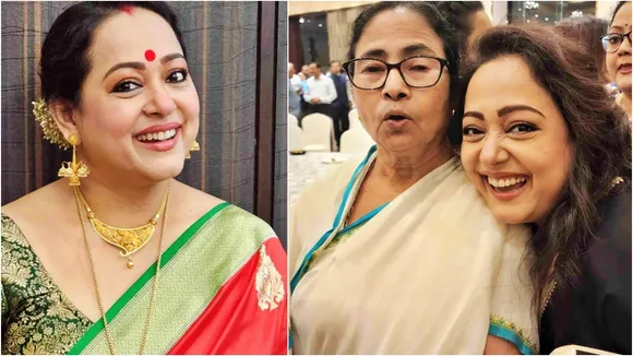 aparajita adhya, aparajita adhya trolled, aparajita Mamata, লক্ষ্মী কাকিমা, অপরাজিতা আঢ্য, অপরাজিতা মমতা, Mamata Banerjee, Mamata Bijaya Sammilani, Durga Puja 2022, টলিউডের খবর, মমতা বন্দ্যোপাধ্যায়, তৃণমূল বিজয়া সম্মিলনী, Tollywood news, Indian Express Entertainment News