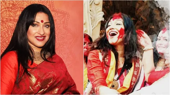 Rituparna Sengupta, Rituparna Sengupta Dashami, Durga Puja 2022, Kolkata Puja, Kolkata Puja Dashami, ঋতুপর্ণা সেনগুপ্ত, ঋতুপর্ণা সেনগুপ্তর দুর্গাপুজো, দশমী, তারকাদের দশমী, তারকাদের পুজো, Tollywood celeb Puja, Indian Express Entertainment News, Bengali News today