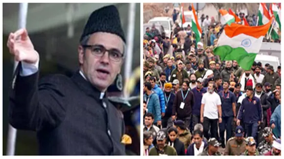 Congress bharat jodo yatra,bharat jodo yatra,rahul gandhi,omar abdullah,jammu and kashmi,bharat jodo yatra in jammu and kashmir