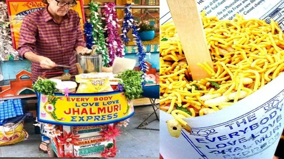 British Man Sells Jhalmuri in London, British Man Sells Jhalmuri, Jhalmuri Vendor in London, British Man Sells Jhalmuri on thela, indian snacks, indian favourite snacks, jhalmuri selling business, Viral On Social Media, viral On Internet, strange news, bizarre news, bizarre story, amazing news, strange news, interesting news, viral news, trending news, viral, trending,