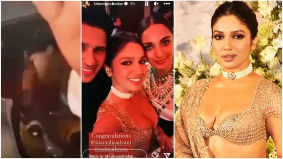 BHUMI PEDNEKAR, Bhumi Pednekar viral video, Sidharth Kiara reception, Sidharth Kiara wedding reception, Sidharth Malhotra, Kiara Advani, Sid Kiara, bollywood, B town news, bollywood news, ভূমি পেড়নেকর, সিদ্ধার্থ মালহোত্রা, কিয়ারা আডবানি, সিদ্ধার্থ কিয়ারা, সিদ্ধার্থ কিয়ারা রিসেপশন, বলিউডের খবর