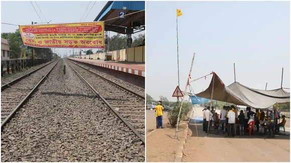 kurmi movemnet is going on protestors starts rail roko at purulia kotshila station