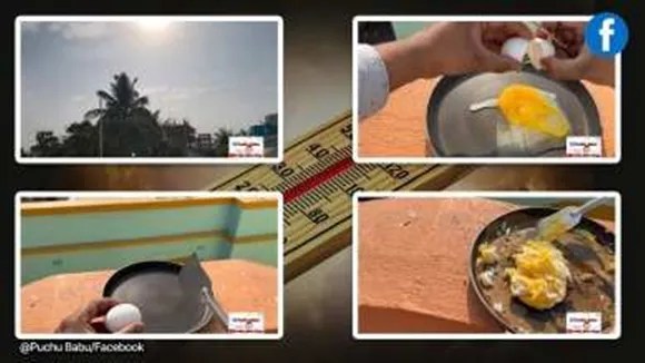 Man in West Bengal cooks an egg without stove on terrace of his home, heatwave, Bengal man cooks omelette without stove, viral video, Facebook, viral, trending, indian express