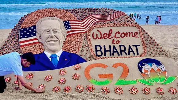 G20 Summit 2023, G20 Summit, G20, Sudarsan Pattnaik , sand artist Sudarsan Pattnaik , sand art, sand art with 2000 diyas to welcome Joe Biden, Joe Biden, viral news, trending news, G20 news, G20 updates