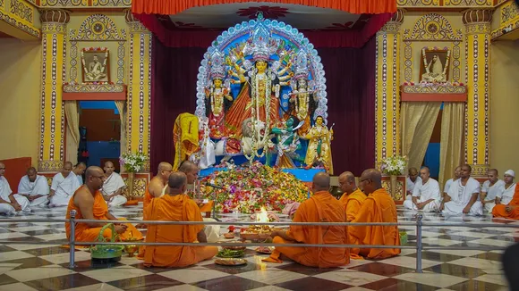 Belur Math is thronged with visitors to witness Kumari Puja on Ashtami