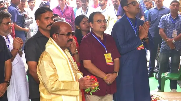 Governor CV Anand Bose offered wreaths on Kunal Ghoshs Durga Puja