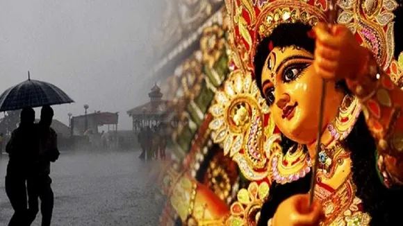 navami rain, নবমী বৃষ্টি, it is raining in Navami at kolkata, নবমীতে কলকাতায় বৃষ্টি পড়ছে, it is raining in Navami at kolkata rain forecast three bengals districts also, নবমীতে রাজ্যের তিন জেলায় বৃষ্টির পূর্বাভাস