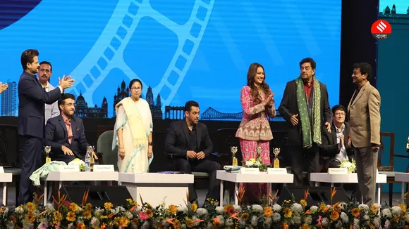 kiff, kolkata international film festival, Anil Kapoor, Sourav Ganguly, CM Mamata Banerjee , Salman Khan,Sonakshi and Shatrughan Sinha , Goutam Ghosh at the inauguration programme of 29th edition of Kolkata International Film Festival in Kolkata on Tuesday, November 12, 2023.Express photo by Partha Paul.