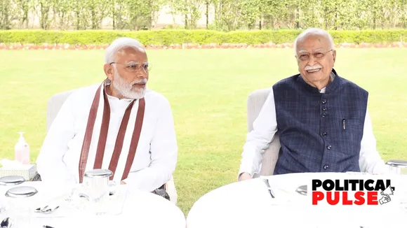 prime minister Narendra Modi with LK Advani