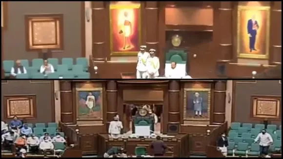 Removal of Nehru portrait from Madhya Pradesh Assembly sparks controversy , মধ্যপ্রদেশ বিধানসভায় নেহেরুর ছবি সরিয়ে লাগানো হল আম্বেদকরের ছবি