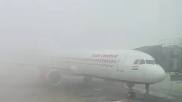 A dense blanket of fog enveloped Indira Gandhi International Airport