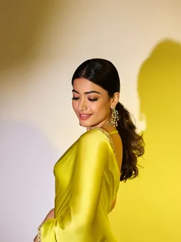 Rashmika Mandanna Yellow Saree