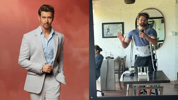 Hrithik Roshan suffers a muscle pull, posts a picture with crutches