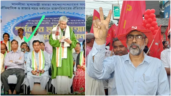 Burdwan Durgapur CPM candidate Sukriti Ghoshal seen on stage with Tmc leaders