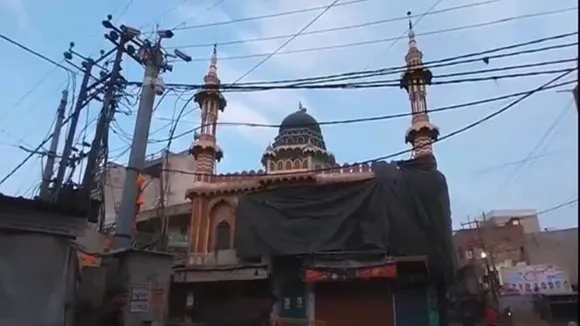 mosques covered with sheets on Ram Baraat, Laat Saaheb procession routes in UP