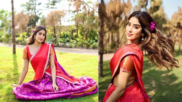 Janhvi kapoor tirumala tirupati birthday south indian look photos