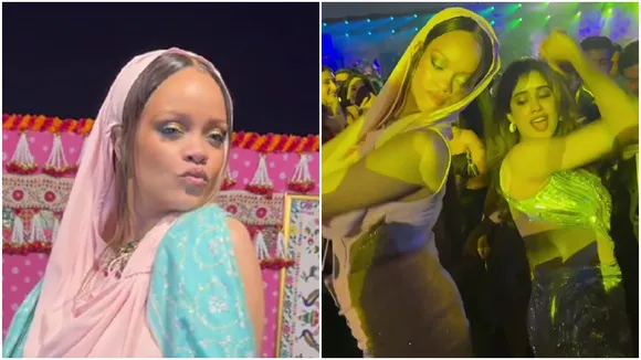 rihanna, ambani wedding, rihanna in ambani house, rihanna bollywood, rihanna in india, ambani wedding, jahnvi kapoor, jhanvi dance with rihana,