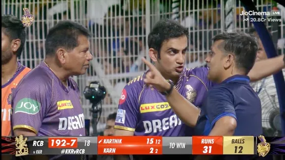 Gautam Gambhir argues with umpire, KKR vs PBKS