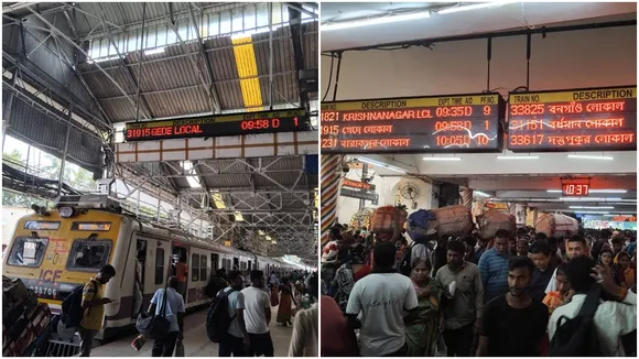 Sealdah Station, Sealdah Station Chaos, Sealdah, Sealdah Station Vandalise, local train cancell, train cancell in sealdah division, sealdah division, eastern railway, train movent start from sealdah, train service resumed through platform no 1 to 5 at sealdah station, train service starts from sealdah, শিয়ালদহ স্টেশন, শিয়ালদহ স্টেশনে বিশৃঙ্খলা, শিয়ালদহ, শিয়ালদহ স্টেশনে ভাঙচুর, লোকাল ট্রেন বাতিল, শিয়ালদহ ডিভিশনে ট্রেন বাতিল, শিয়ালদহ ডিভিশন, পূর্ব রেল, শিয়ালদহে ট্রেন চলাচল শুরু"