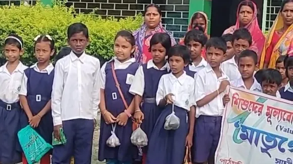 Students planted tree seeds to protect nature