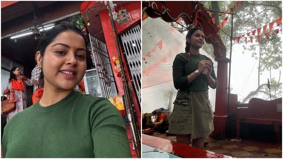 Nabanita das updates actress on Shiva mandir Darjeeling offering prayer