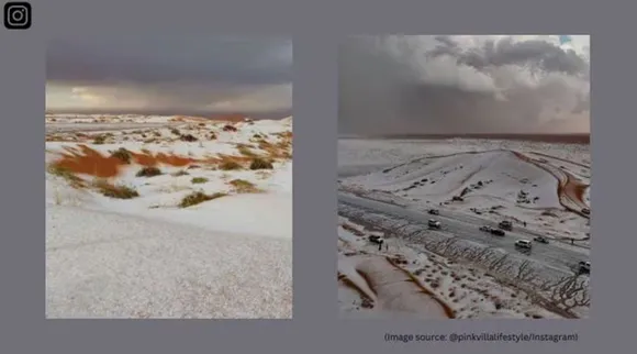 snow fall in desert