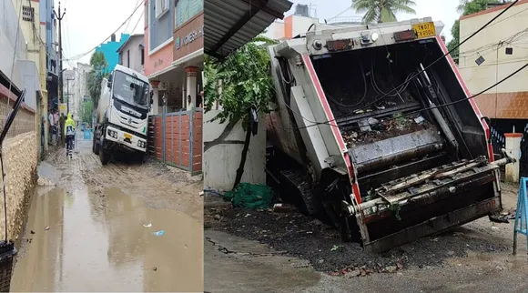stuck in road