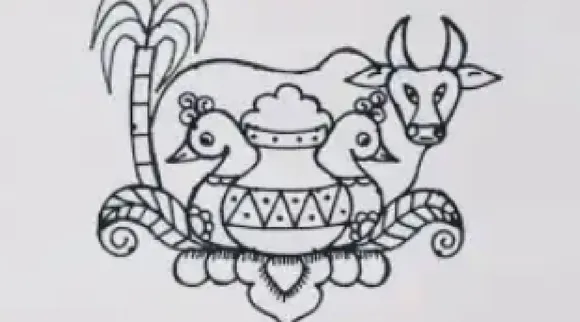 Maatu pongal kolam