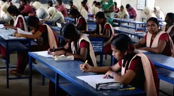 Students writing exam
