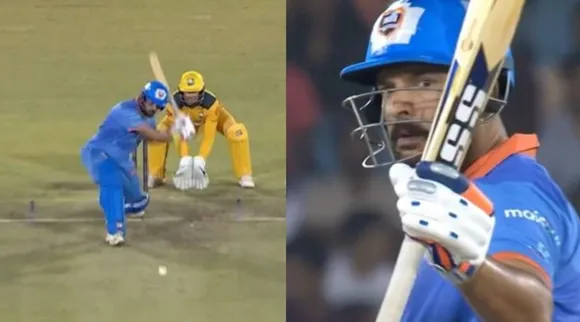 Video Yuvraj Singh Smashes 7 Sixes IML Tamil News 