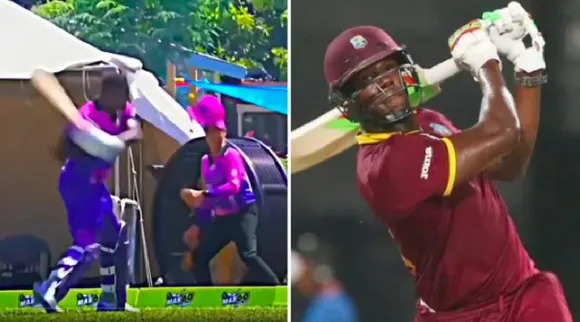  Watch video Carlos Brathwaite hits his helmet for a six Tamil News 
