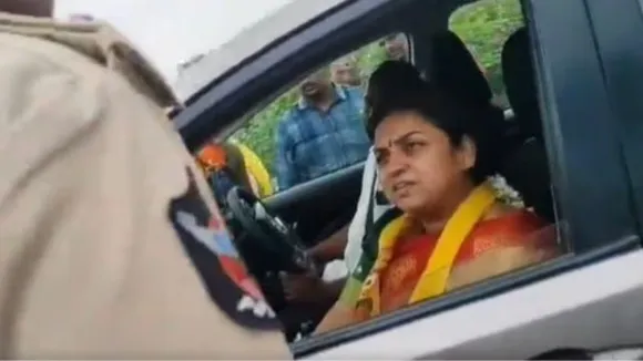 Andhra Pradesh ministers wife berates cop on camera husband apologises after rap from CM Naidu