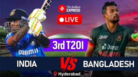 India vs Bangladesh Live Score  3rd T20I from  Rajiv Gandhi International Stadium Hyderabad in tamil 