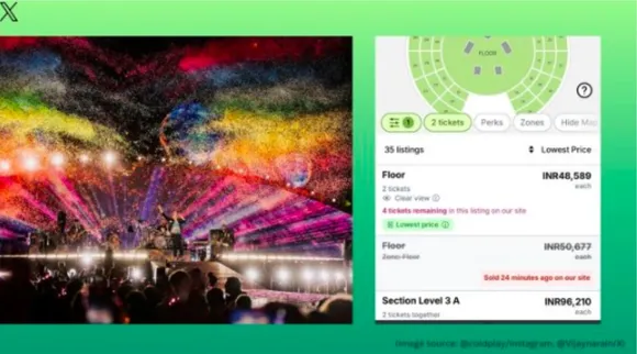 Coldplay Mumbai concert tickets listed for Rs 3 lakh on reselling platforms despite BookMyShow fraud warning Tamil News 