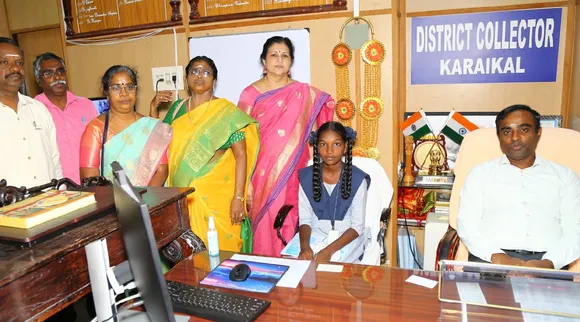 puducherry govt school student as one day collector Tamil News 