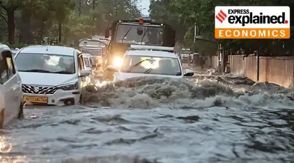 car rain flood