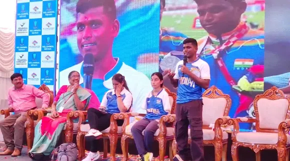 Paris 2024 Paralympics medal winners Mariyappan Thangavelu and Sheetal Devi CHENNAI Tamil News 