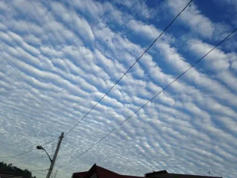 Cloud patterns or streaks.