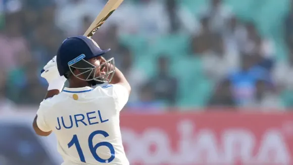 India's Dhruv Jurel in action. REUTERS