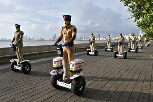 Mumbai Police patrolling on Segways 