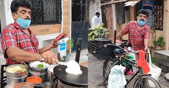 Cycle wala dosa! This dosa vendor in Mumbai is making dosas on wheels for the last 25 years!