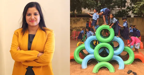 Meet Architect Pooja Rai who is building colorful playgrounds with tires!