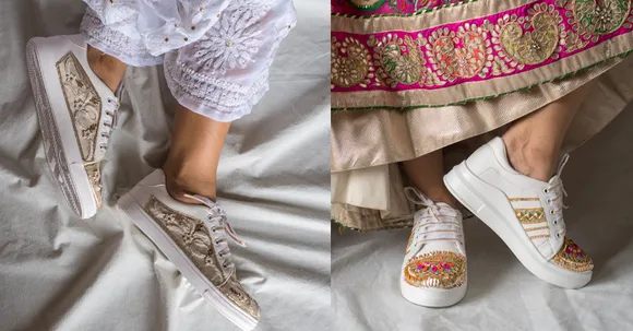 The Saree Sneakers: How about wearing sneakers under sarees with style?