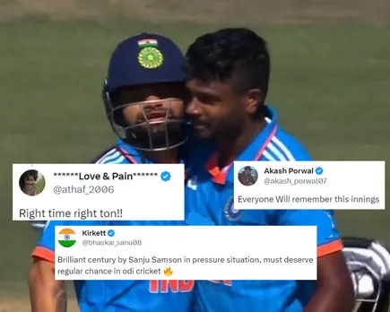 ‘Right time right ton’ – Indian cricket fans show their love after Sanju Samson registers his first ODI century