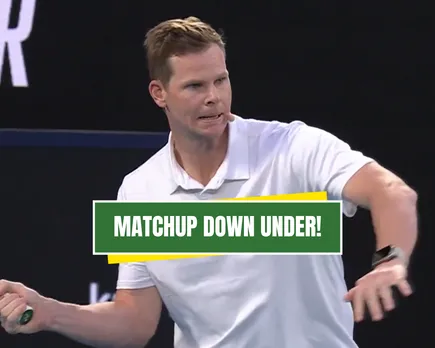 WATCH: Steve Smith plays Tennis wih Novak Djokovic during ongoing Australian Open