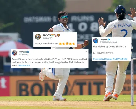 ‘Wah Deepti Sharma’ – Fans react to Deepti Sharma’s five wicket haul during one-off Test vs England