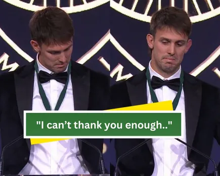 WATCH: Mitchell Marsh control his tears after winning Allan Border Medal