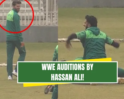 WATCH: Hassan Ali wrestles with Pakistani team masseur during team practice in Rawalpindi
